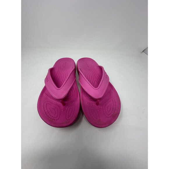 Crocs‎ Iconic Comfort Hot Pink Thong Flip Flops Women’s sz 8 - Picture 6 of 7